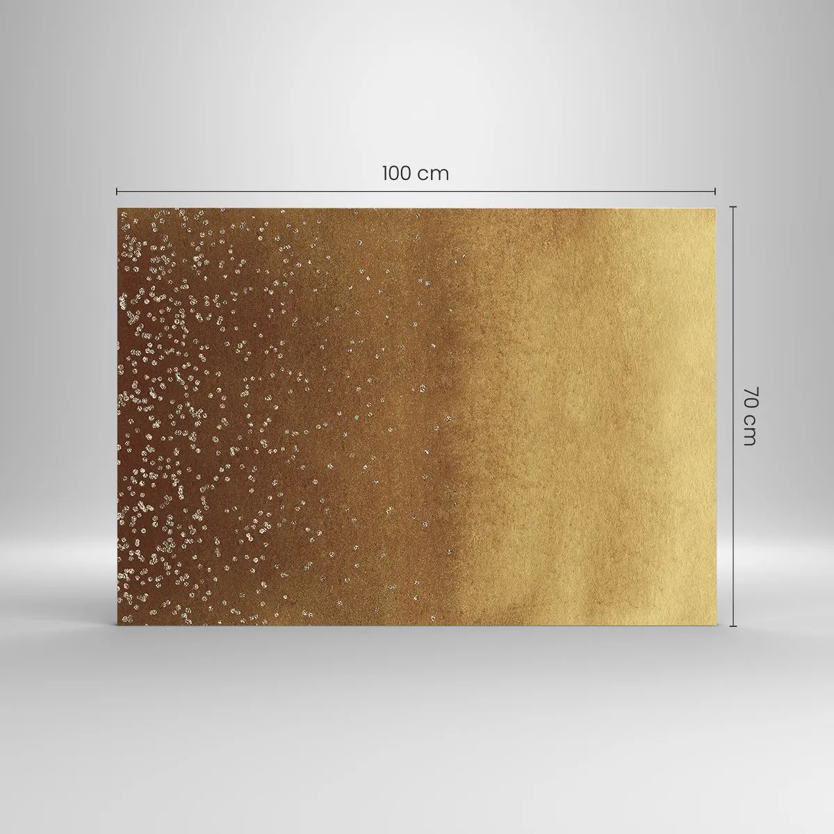 Impression sur verre - Image sur verre - Motif abstrait doré aux reflets fins - 100x70cm - Origine du monde - Décoration murale moderne pour le salon et la chambre ARTTOR