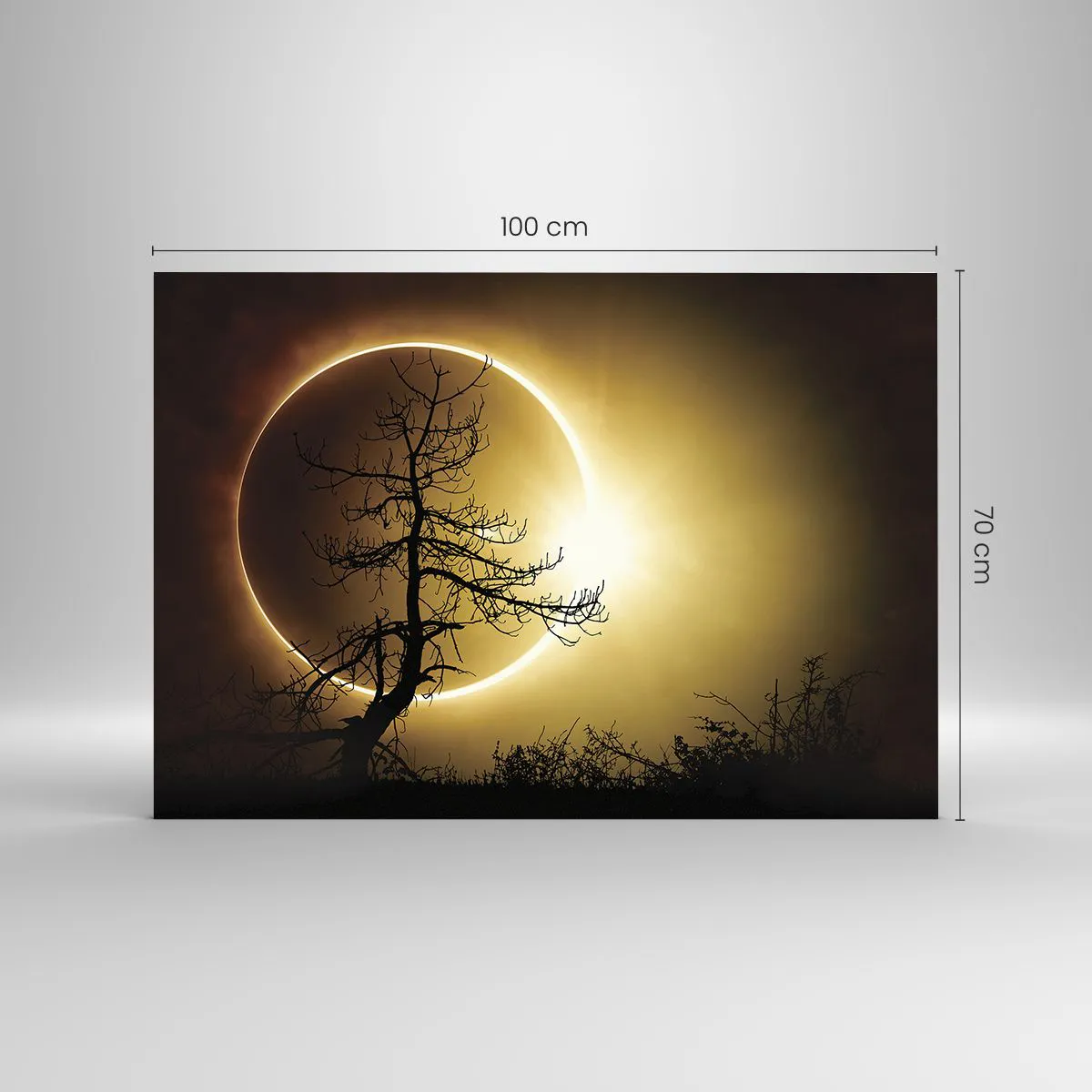 Glastavla - Bild på glas - Total förmörkelse - 100x70 cm