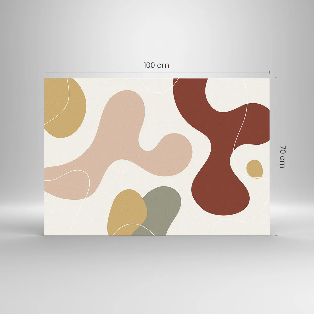Glasbild - Bild auf glas - Abstrakte Komposition organischer Formen - 100x70cm - Kringel oder Schnörkel? - Moderne Wanddekoration für Wohnzimmer und Schlafzimmer ARTTOR