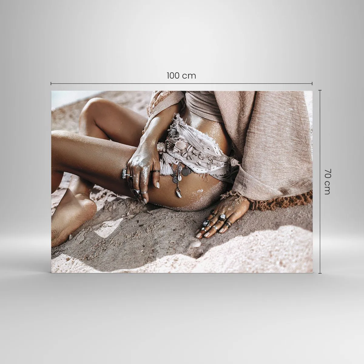 Üveg kép - A hullámok vetettek partra? - 100x70 cm