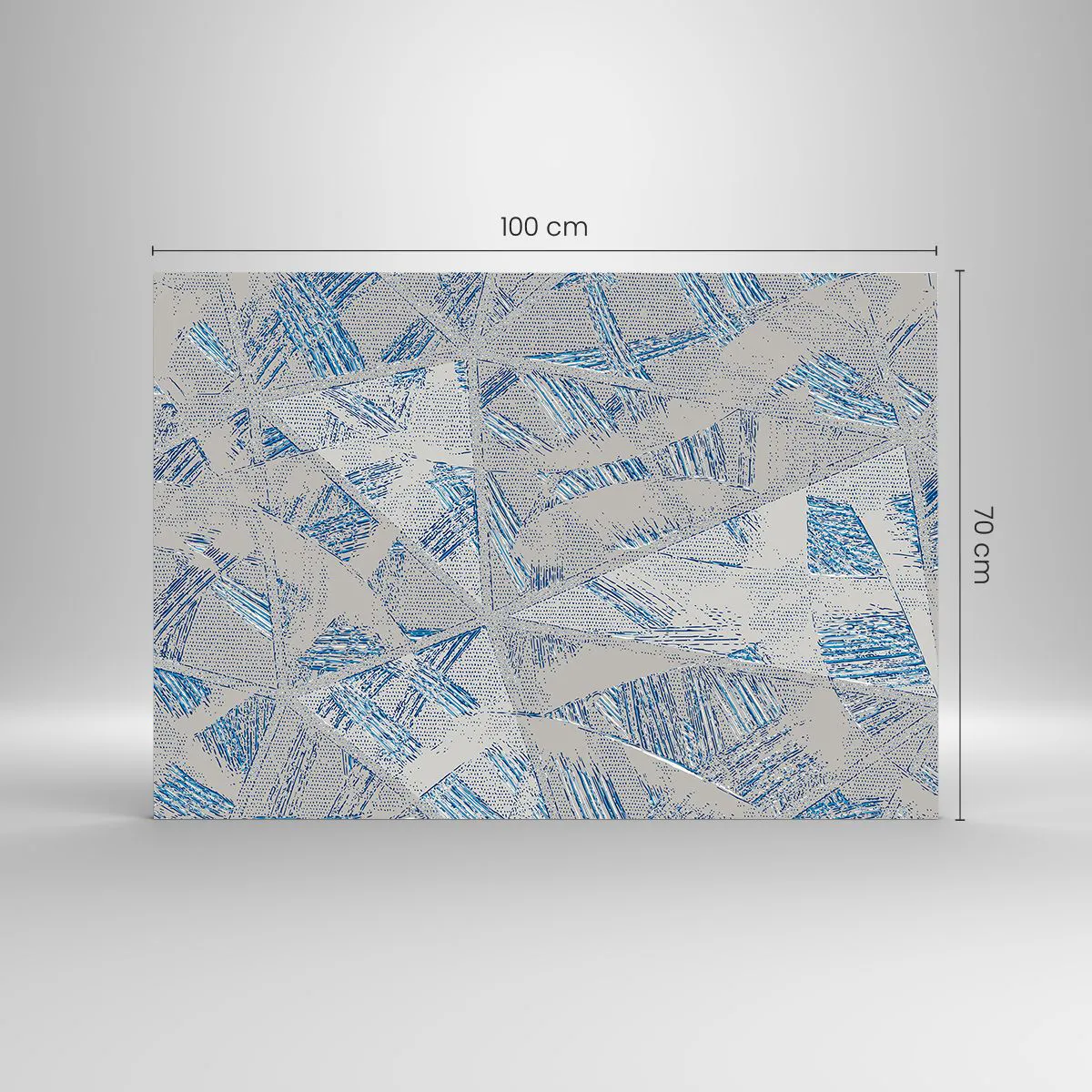 Schilderen op glas - In een blauwgrijs labyrint - 100x70 cm