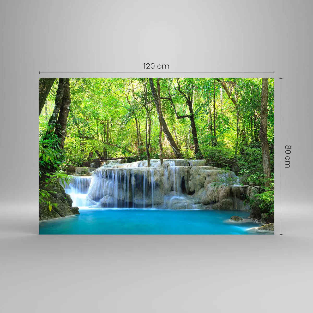 Üveg kép - Türkizbe és zöldbe merülni - 120x80 cm