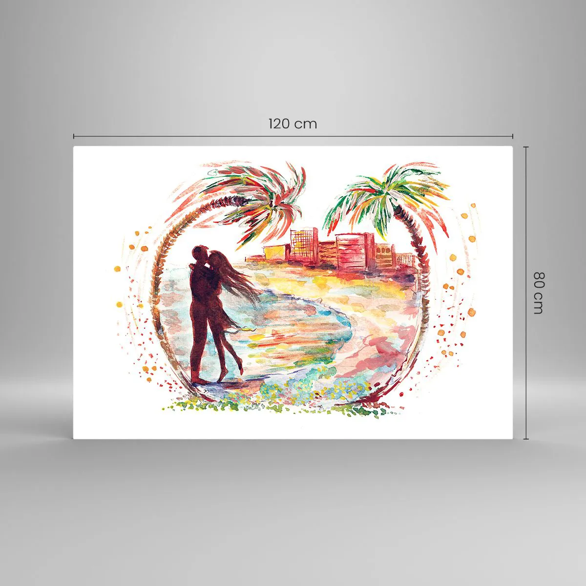 Obraz na skle - Romantické prázdniny - 120x80 cm