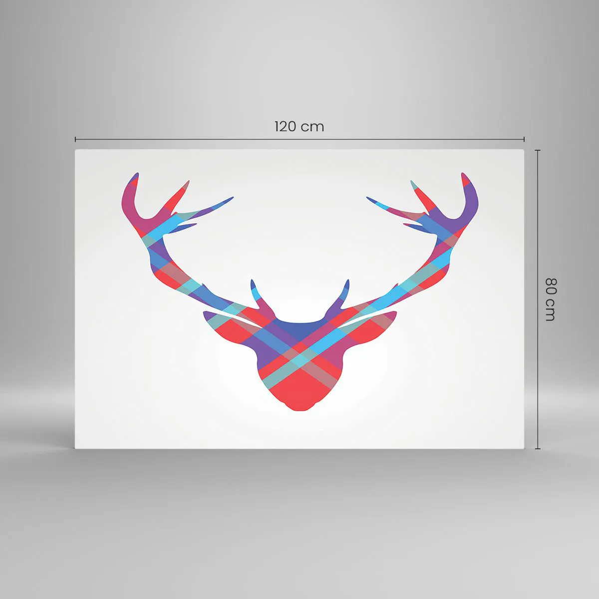 Impression sur verre - Image sur verre - Image géométrique d'un cerf aux couleurs pastel - 120x80cm - Cerf écossais - Décoration murale moderne pour le salon et la chambre ARTTOR