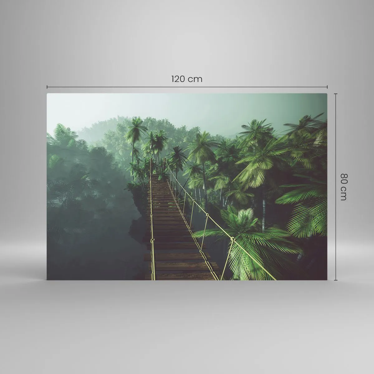 Glass picture - Hanging Bridge in the Green - 120x80 cm