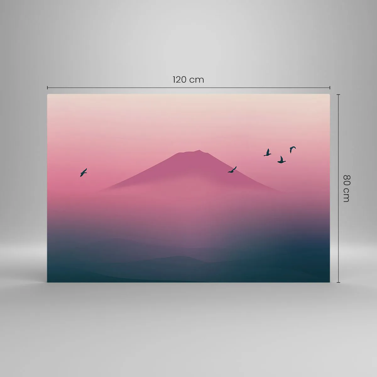 Tablou pe sticlă - Călători deasupra norilor - 120x80 cm