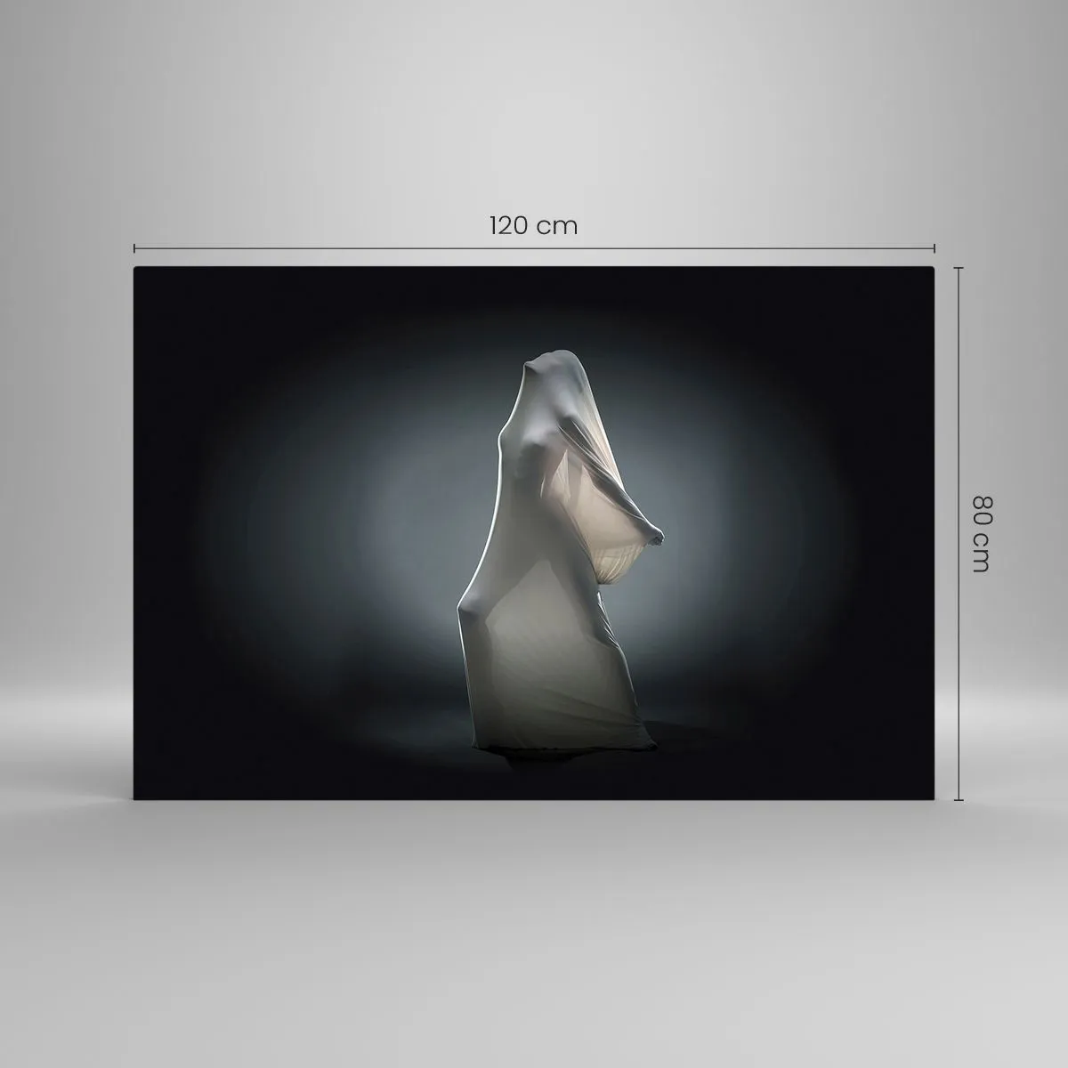 Impression sur verre - Image sur verre - Une silhouette mystérieuse dans la douce lumière - 120x80cm - Une soif secrète - Décoration murale moderne pour le salon et la chambre ARTTOR