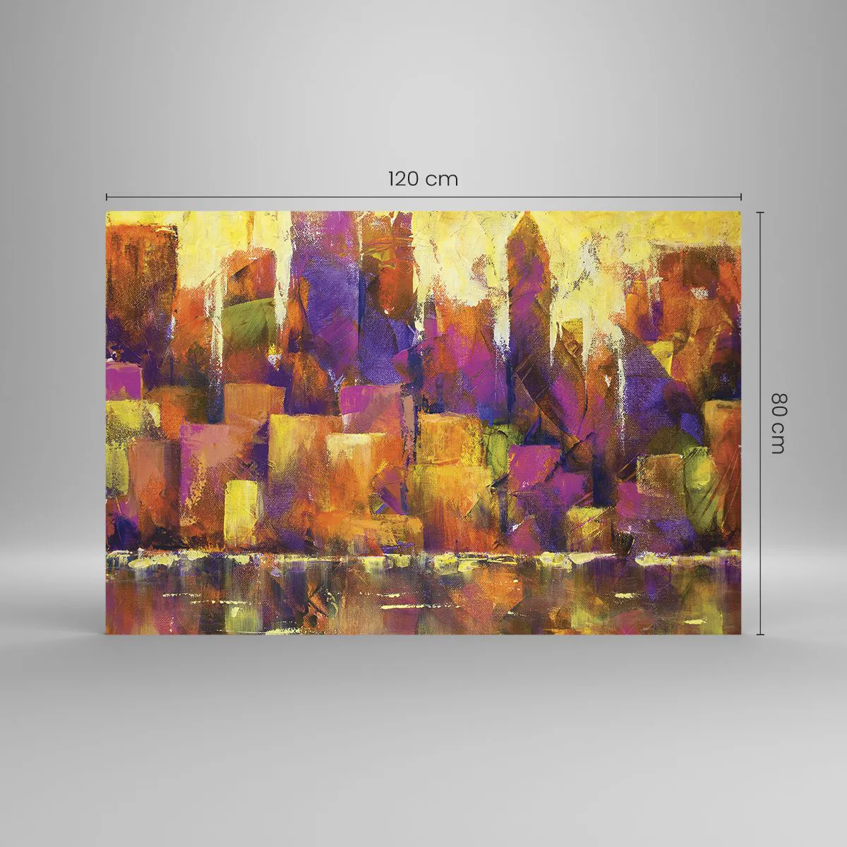 Schilderen op glas - Metropolitan compositie - 120x80 cm