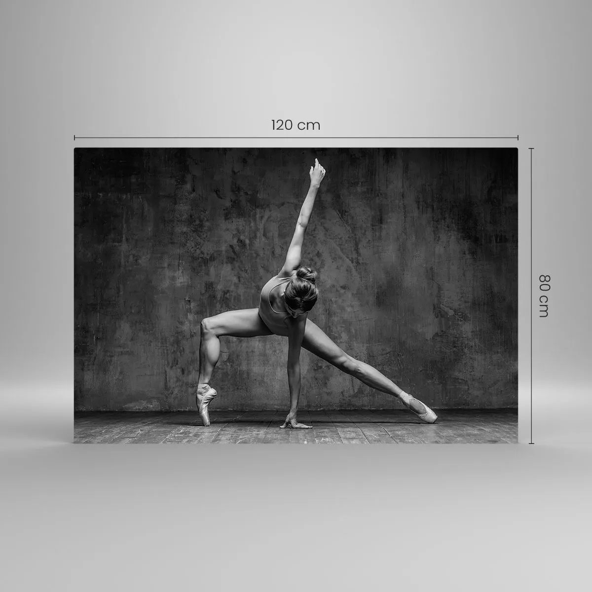 Glasbild - Bild auf glas - Eine Tänzerin in künstlerischer Pose - 120x80cm - Das Ideal des Gleichgewichts - Moderne Wanddekoration für Wohnzimmer und Schlafzimmer ARTTOR