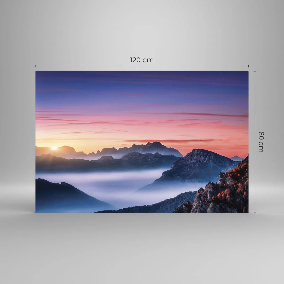 Üveg kép - A völgyek fölött - 120x80 cm