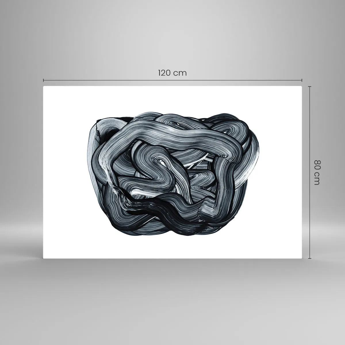 Quadro su vetro - Astrazione con pennellate in bianco e nero - 120x80cm - Non è così semplice - Decorazione murale moderna per soggiorno e camera da letto ARTTOR