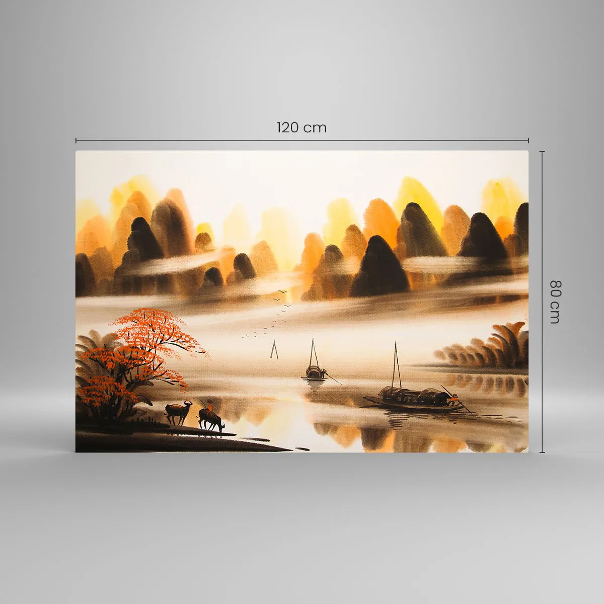 Billede på glas - Længere væk end det fjerne Østen - 120x80 cm