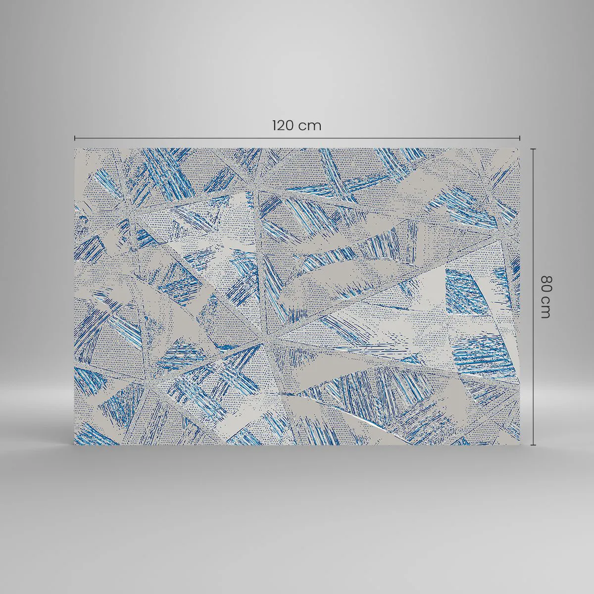 Tablou pe sticlă - Într-un labirint de gri-albastru - 120x80 cm