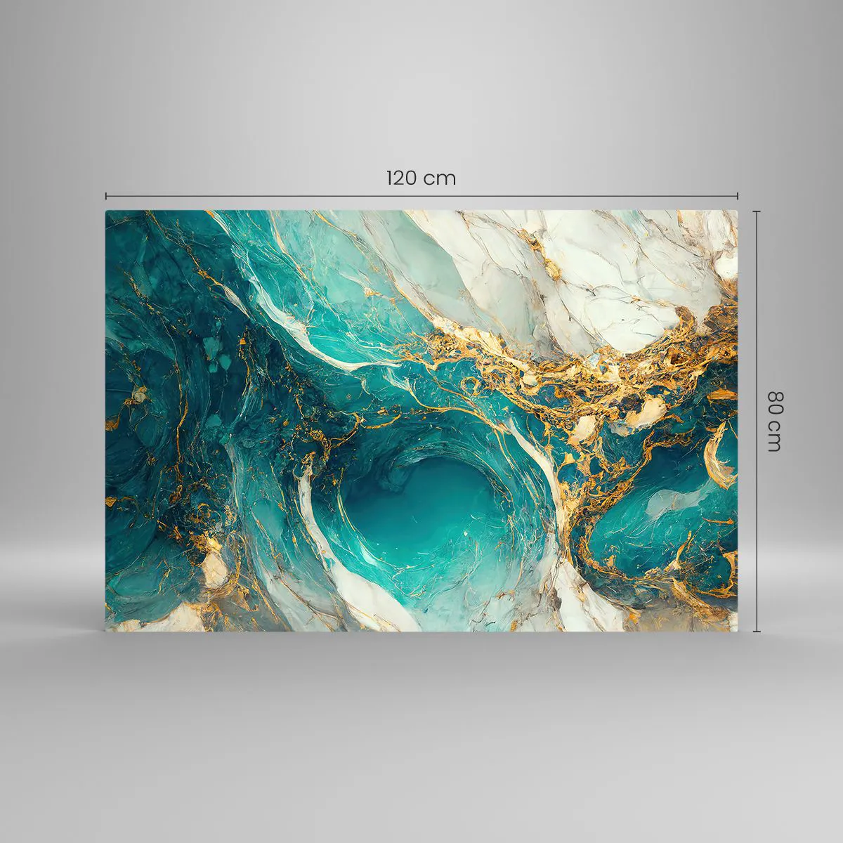 Quadro em vidro - Composição com veios d'ouro - 120x80 cm