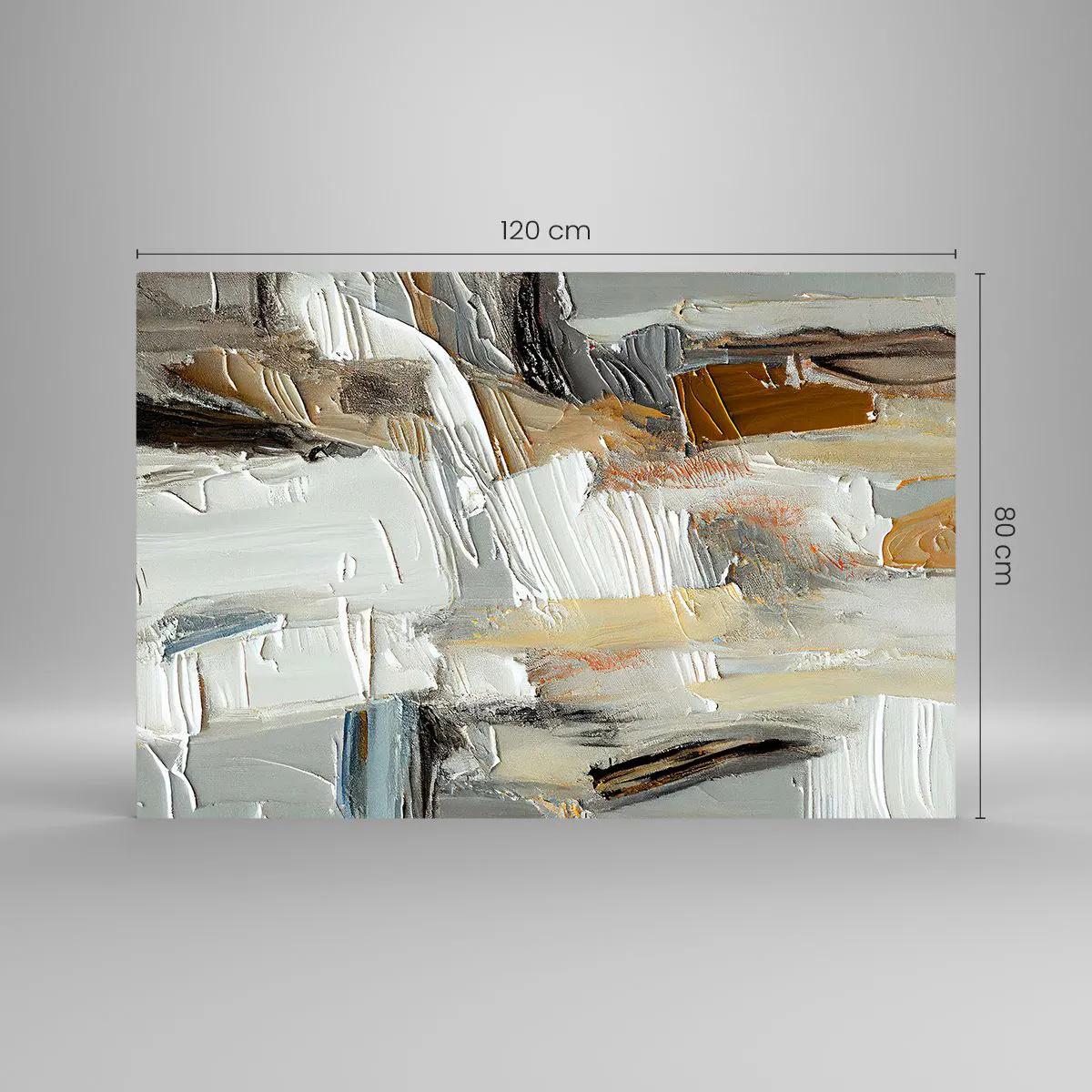 Glasbild - Bild auf glas - Eine abstrakte Komposition in Erdtönen mit einer unverwechselbaren Textur. - 120x80cm - Bunte Schichten - Moderne Wanddekoration für Wohnzimmer und Schlafzimmer ARTTOR