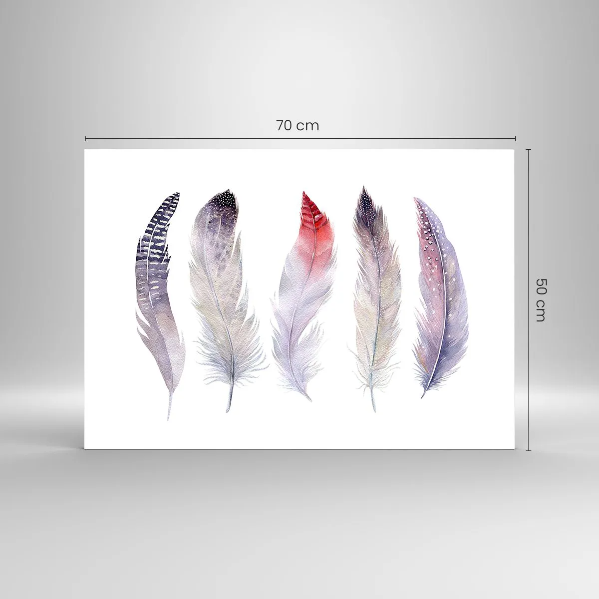 Quadro em vidro - Delicada como a névoa multicolorida - 70x50cm - Delicadas como uma névoa multicolorida - Decoração de parede moderna para a sala de estar e quarto ARTTOR