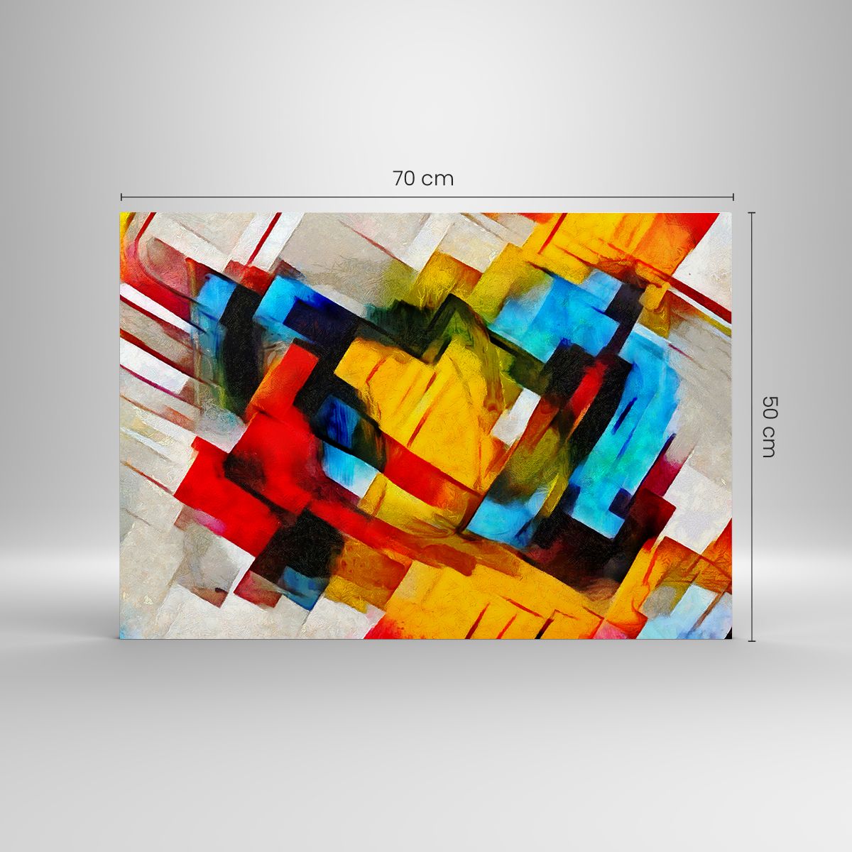 Quadro su vetro 70x50 cm - Intreccio multicolore - Arttor