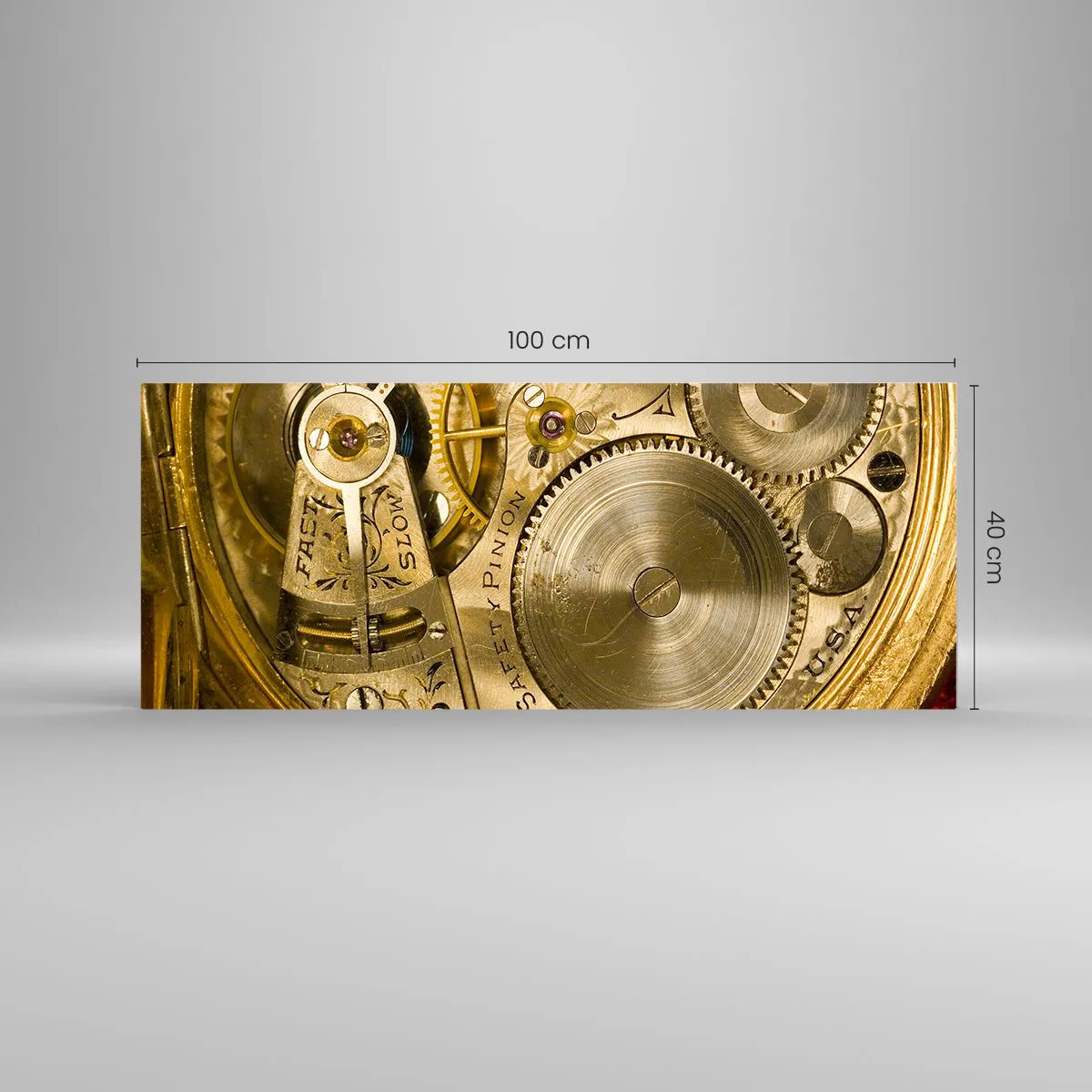 Quadro em vidro - Mova-se com o tempo - 100x40 cm