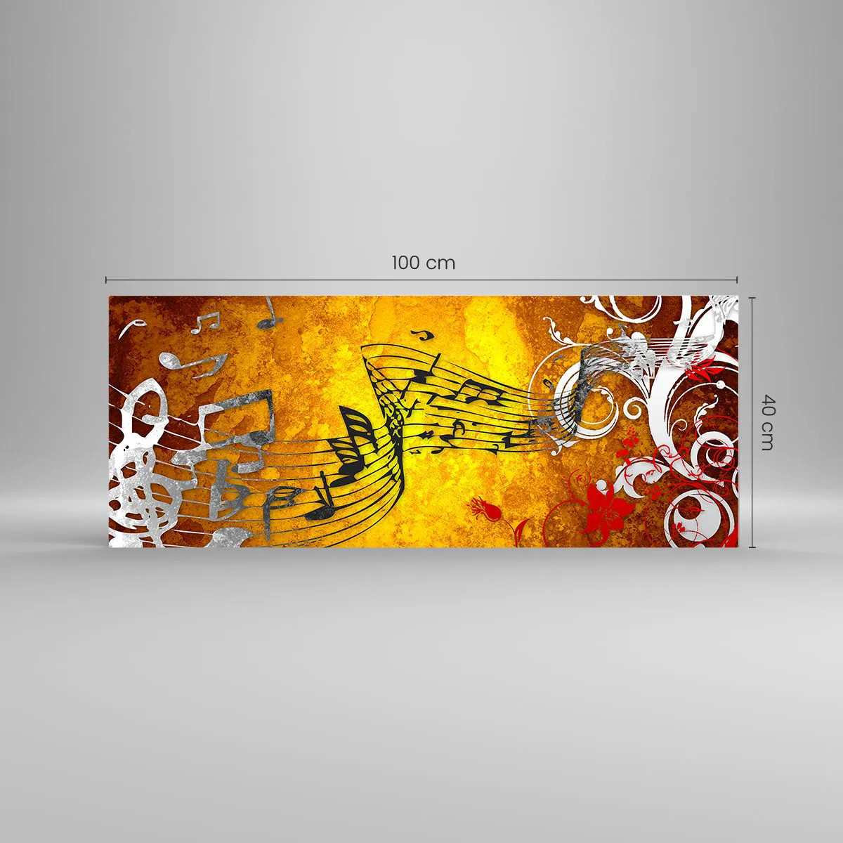 Glasbild - Bild auf glas - Lass die Musik fließen - 100x40 cm