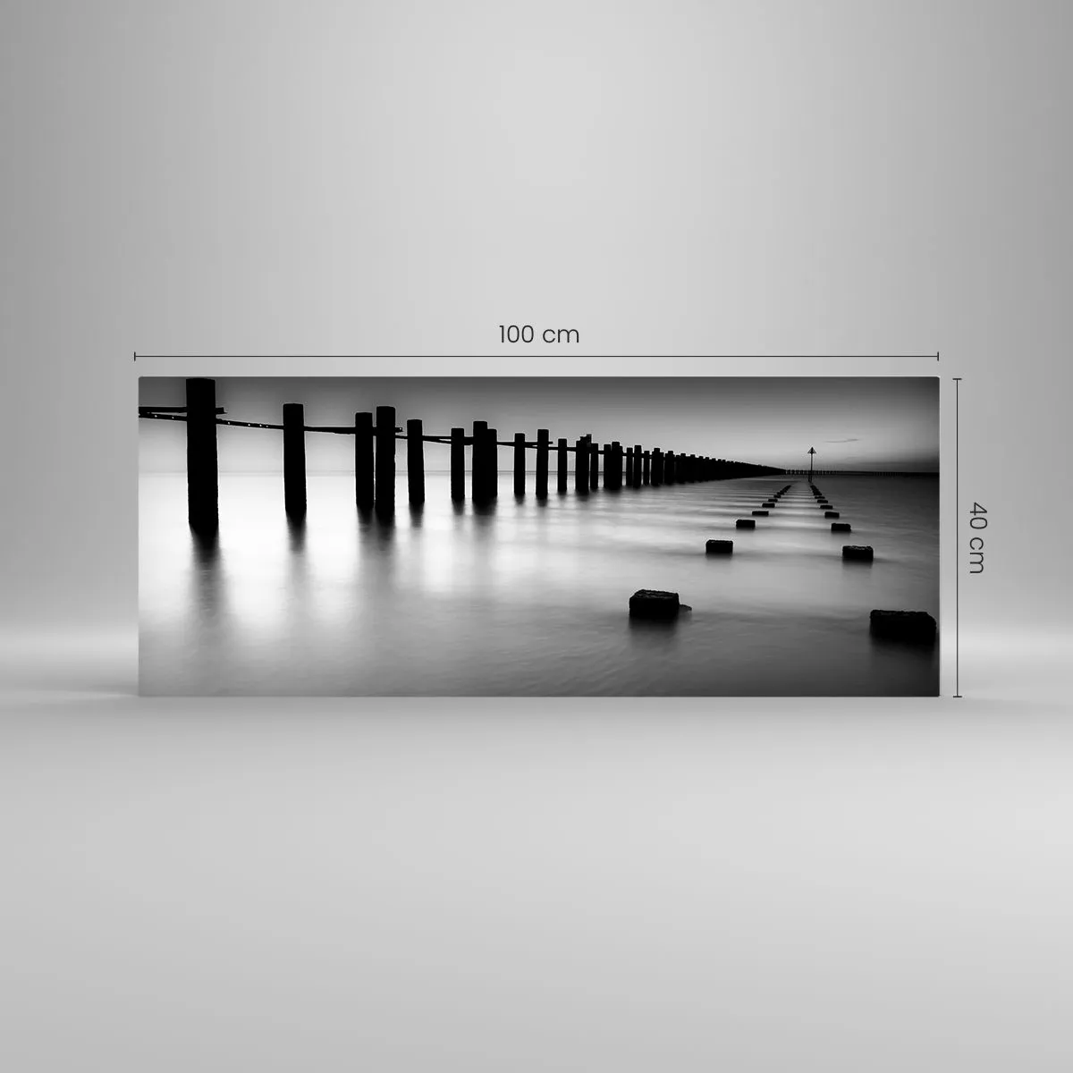 Obraz na szkle - Szara dal we mgle - 100x40 cm