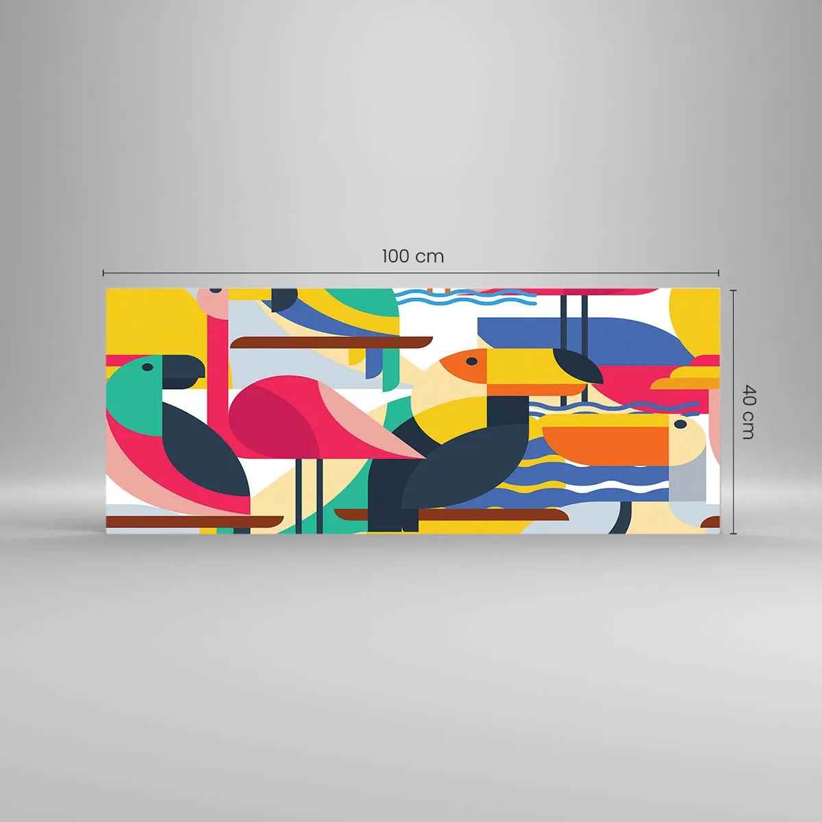 Cuadro sobre vidrio - Impresiones sobre Vidrio - Fiesta de las aves - 100x40 cm