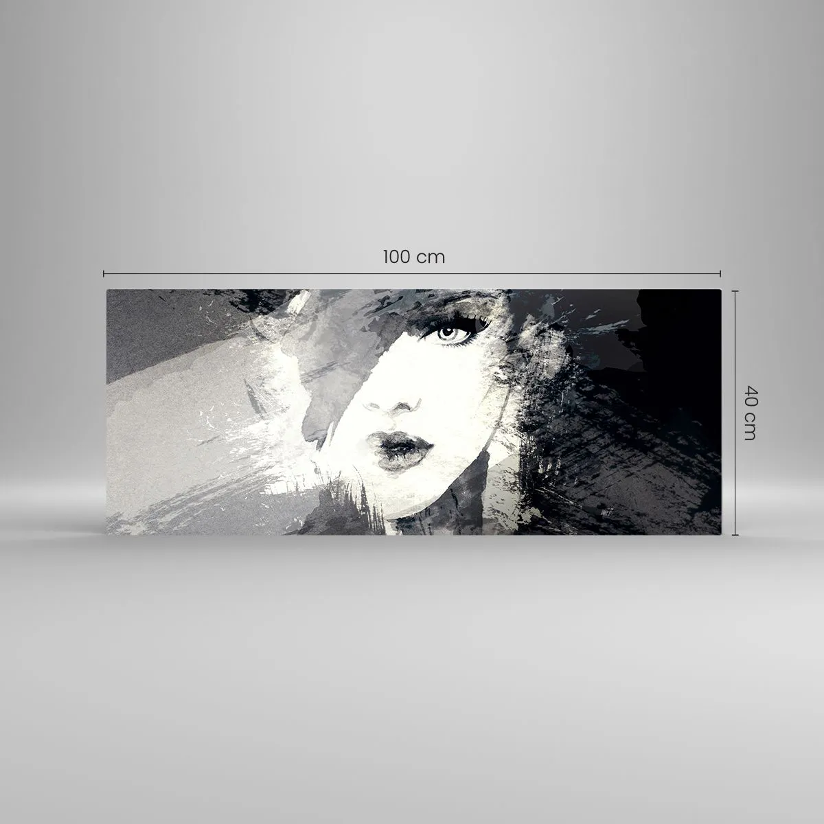 Obraz na szkle - Zza szarego woalu - 100x40 cm