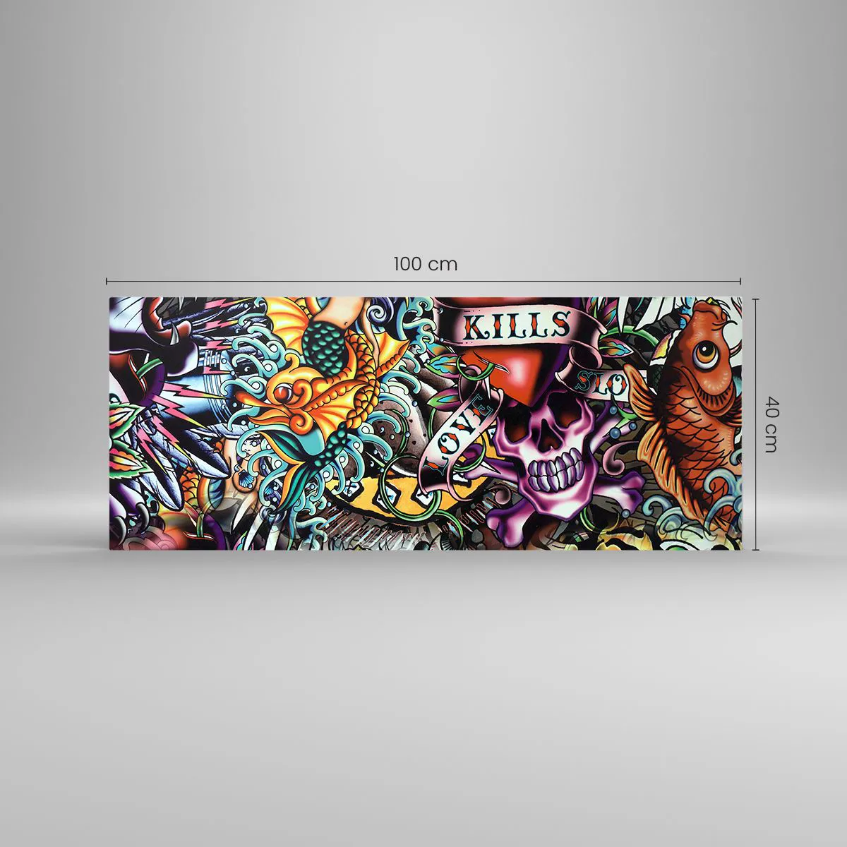 Impression sur verre - Image sur verre - Le rêve du tatoueur - 100x40 cm