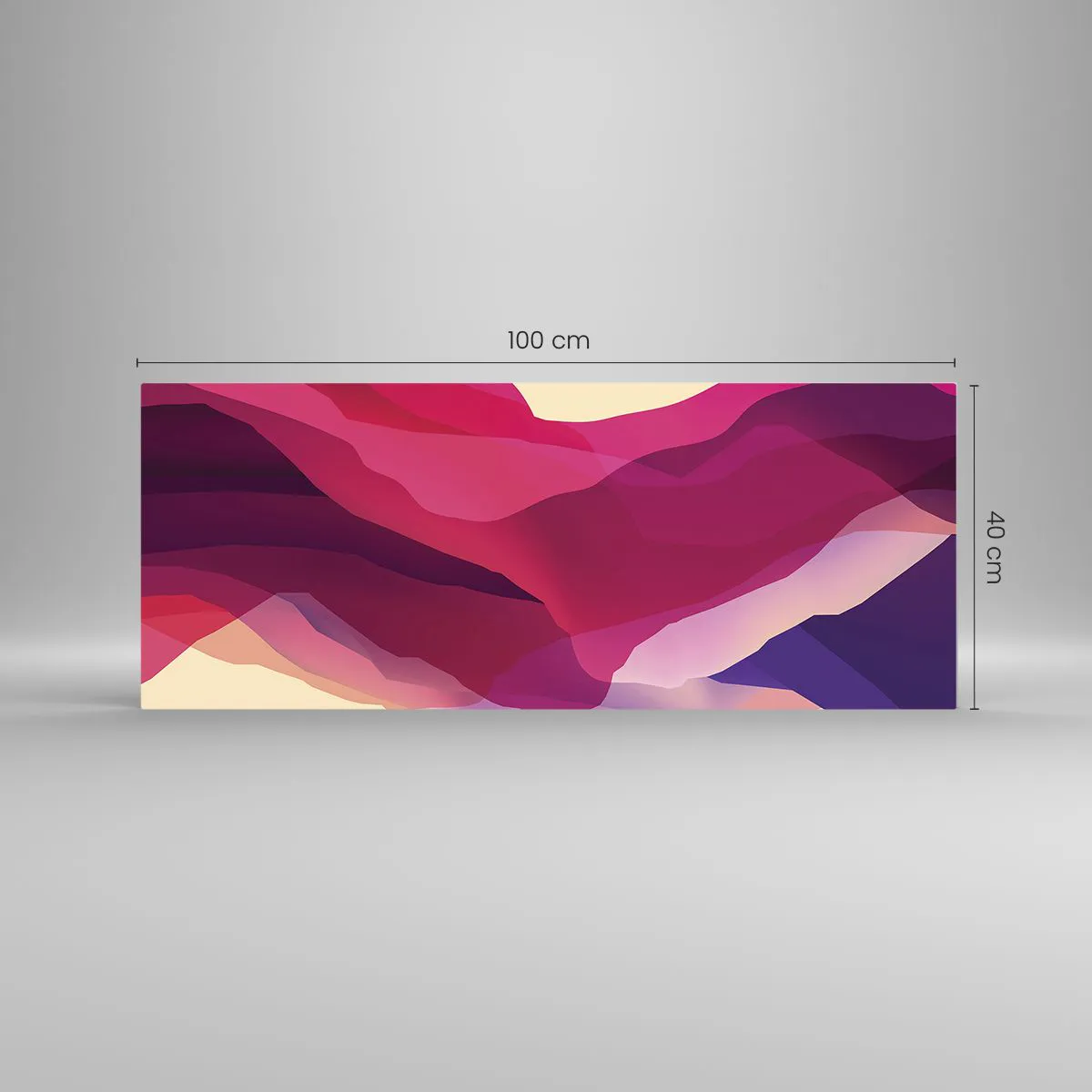 Obraz na szkle - Fale purpury - 100x40 cm