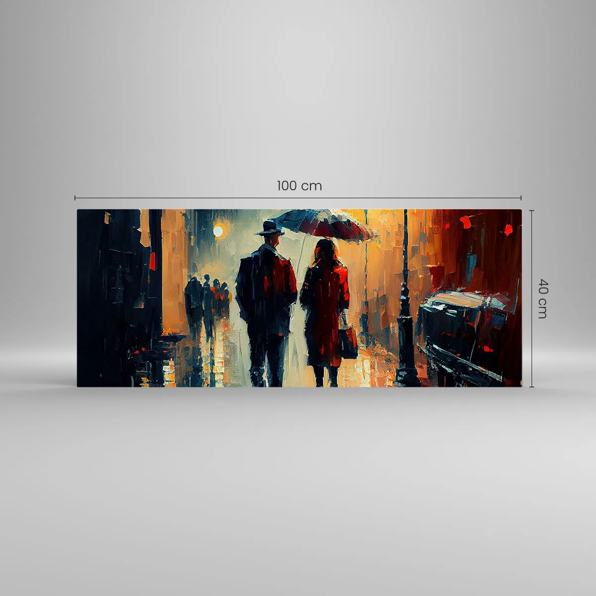 Obraz na skle - Mestská love story - 100x40 cm