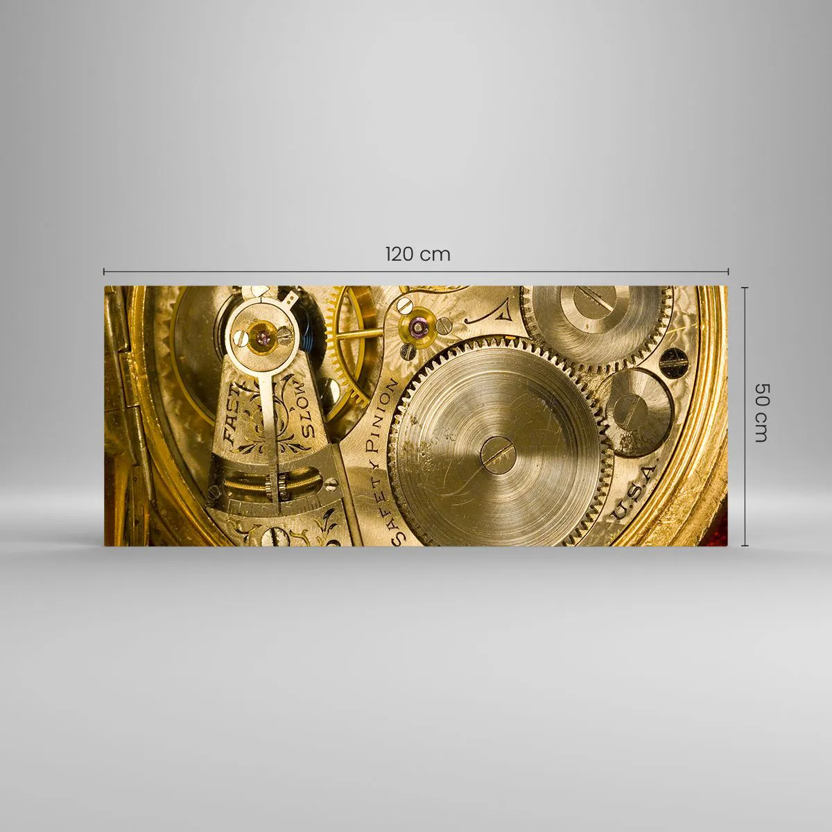 Quadro em vidro - Mova-se com o tempo - 120x50 cm