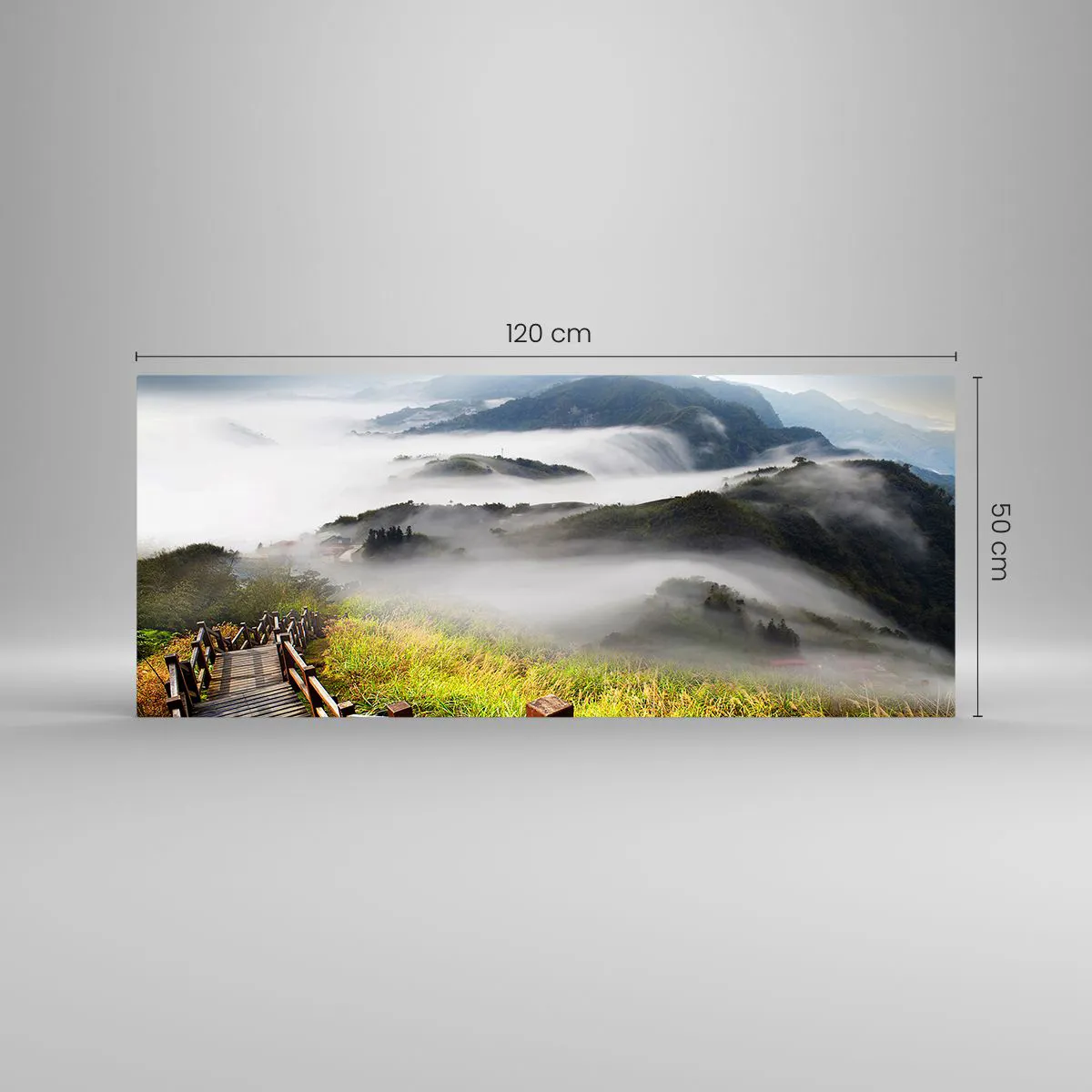 Tablou pe sticlă - Țesut de strălucire și ceață - 120x50 cm