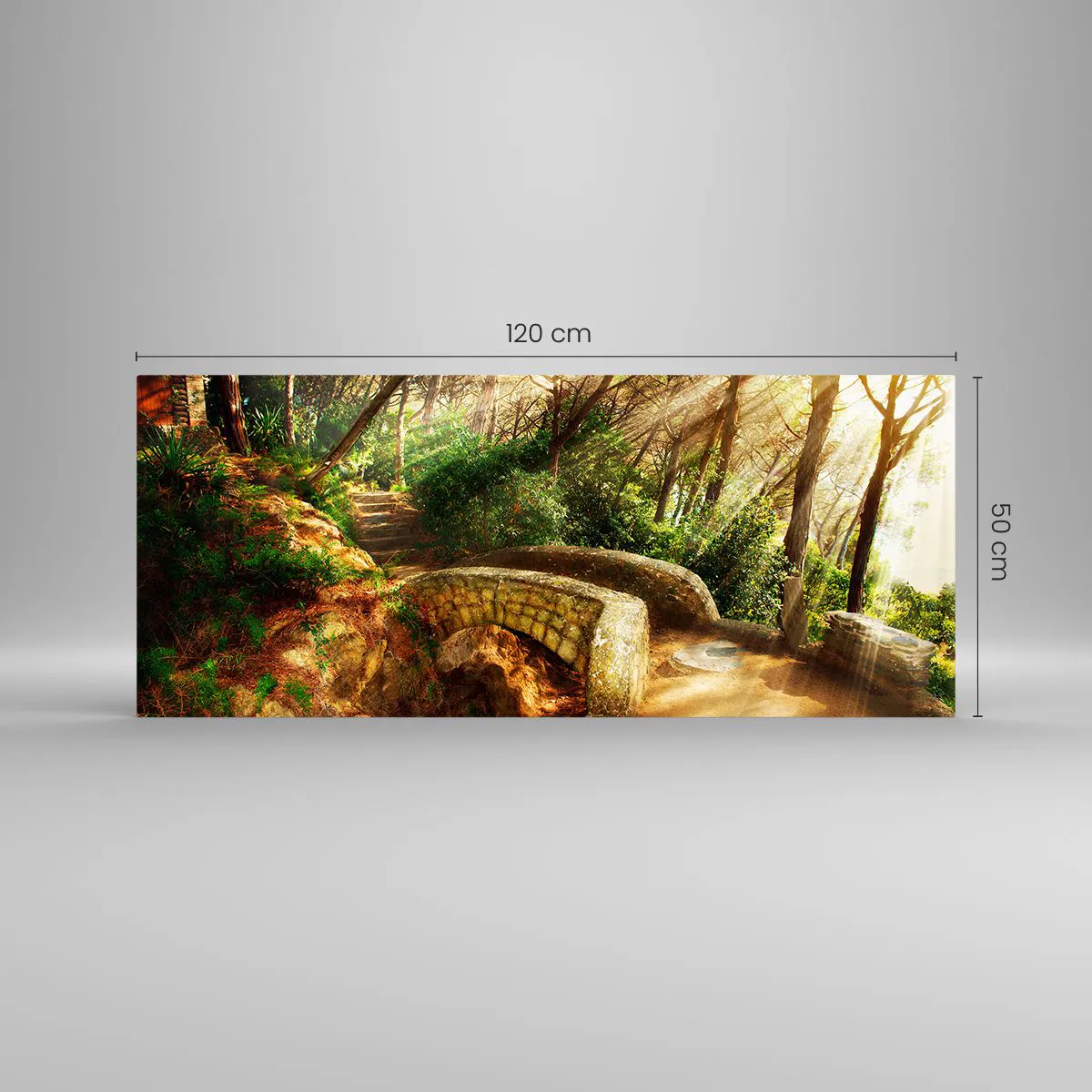 Tablou pe sticlă - Direct de pe pod în pădurea de basm - 120x50 cm
