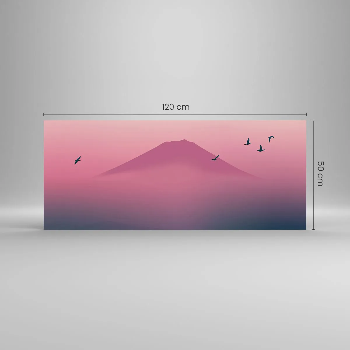 Glass picture - Wanderers above Clouds - 120x50 cm