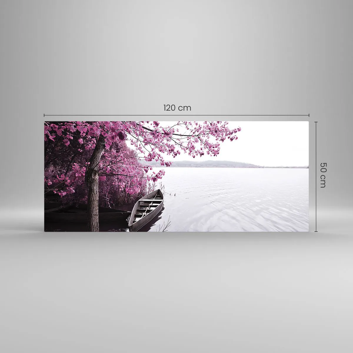 Billede på glas - I lyserød stilhed - 120x50 cm