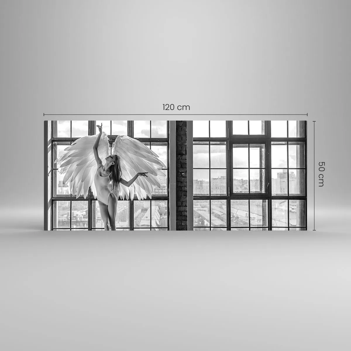 Tablou pe sticlă - Orașul îngerilor dansatori? - 120x50 cm