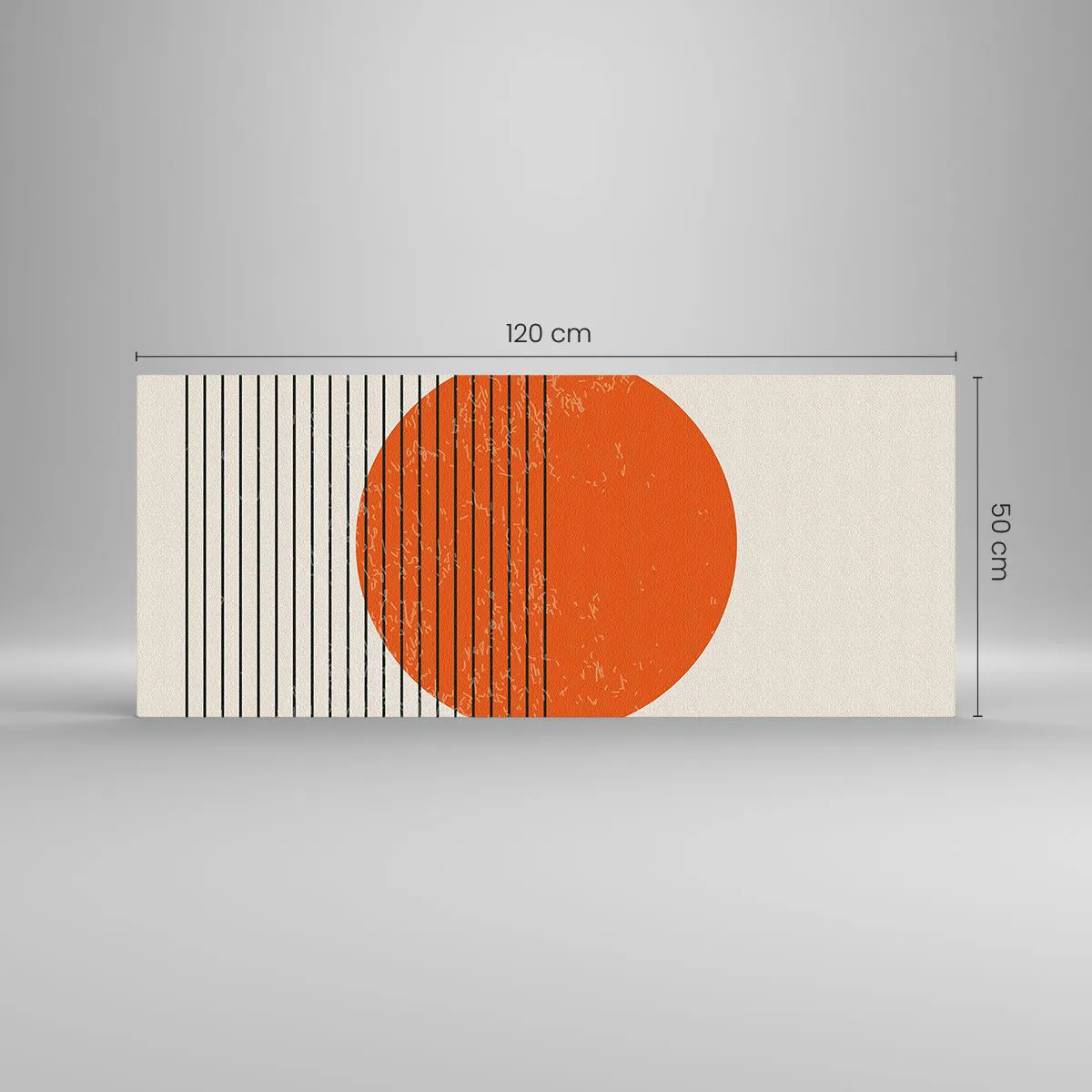 Obraz na szkle - Minimalistyczne słońce z geometrycznymi liniami - 120x50cm - Zawsze słońce - Nowoczesna dekoracja ścienna do salonu i sypialni ARTTOR