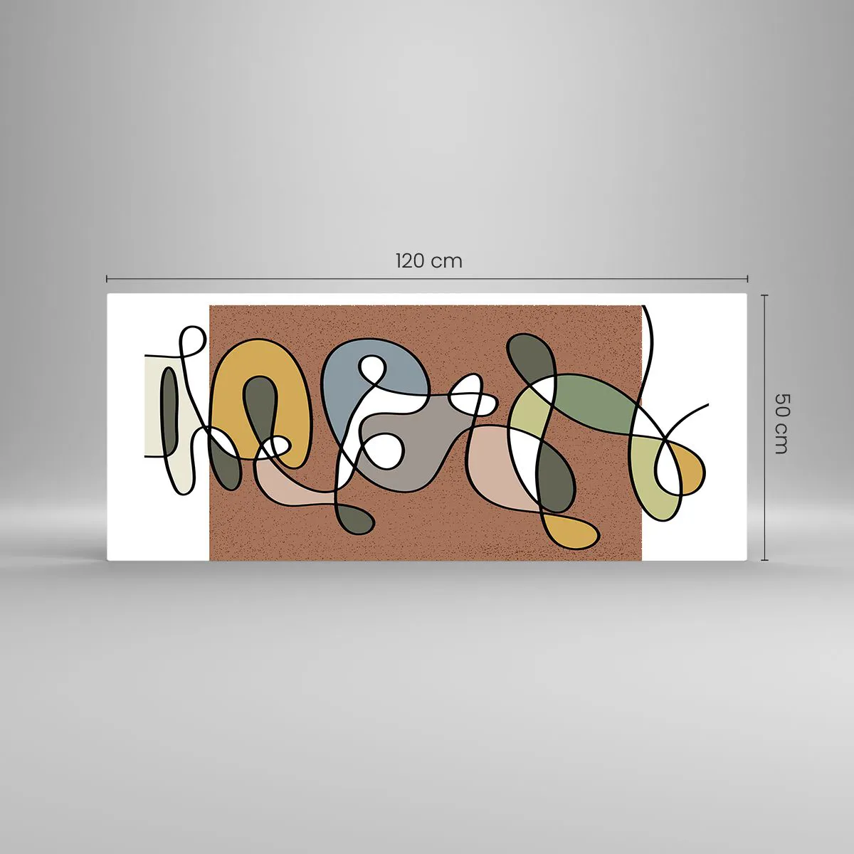 Obraz na skle - Abstrakce, která stojí za úsměv - 120x50 cm