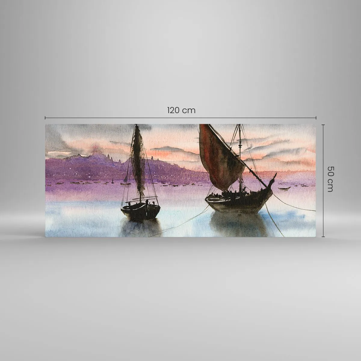 Glass picture - Evening at the Port - 120x50 cm