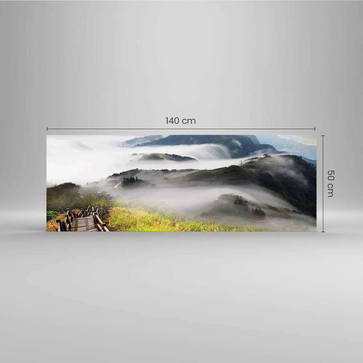 Üveg kép - Csillogásból és ködből szőtt - 140x50 cm