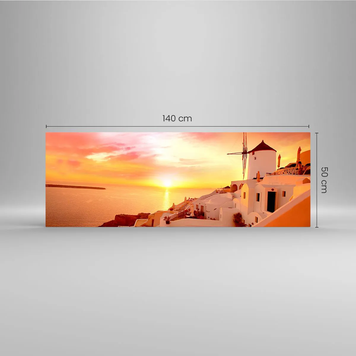 Glass picture - Melting in White and Gold - 140x50 cm