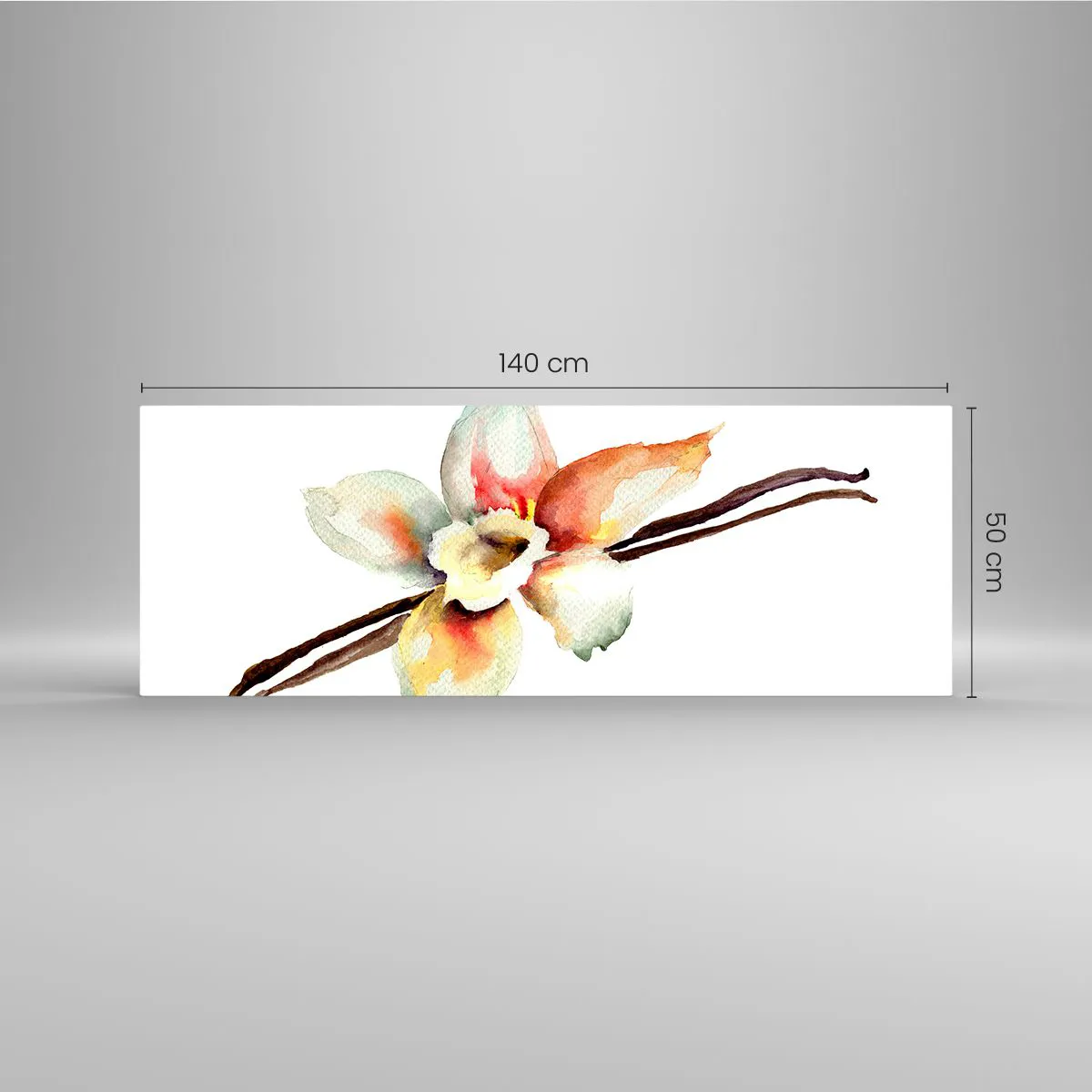 Glasbild - Bild auf glas - Aquarell-Blumenillustration in Pastellfarben - 140x50cm - Süße mit Farbe verschüttet - Moderne Wanddekoration für Wohnzimmer und Schlafzimmer ARTTOR