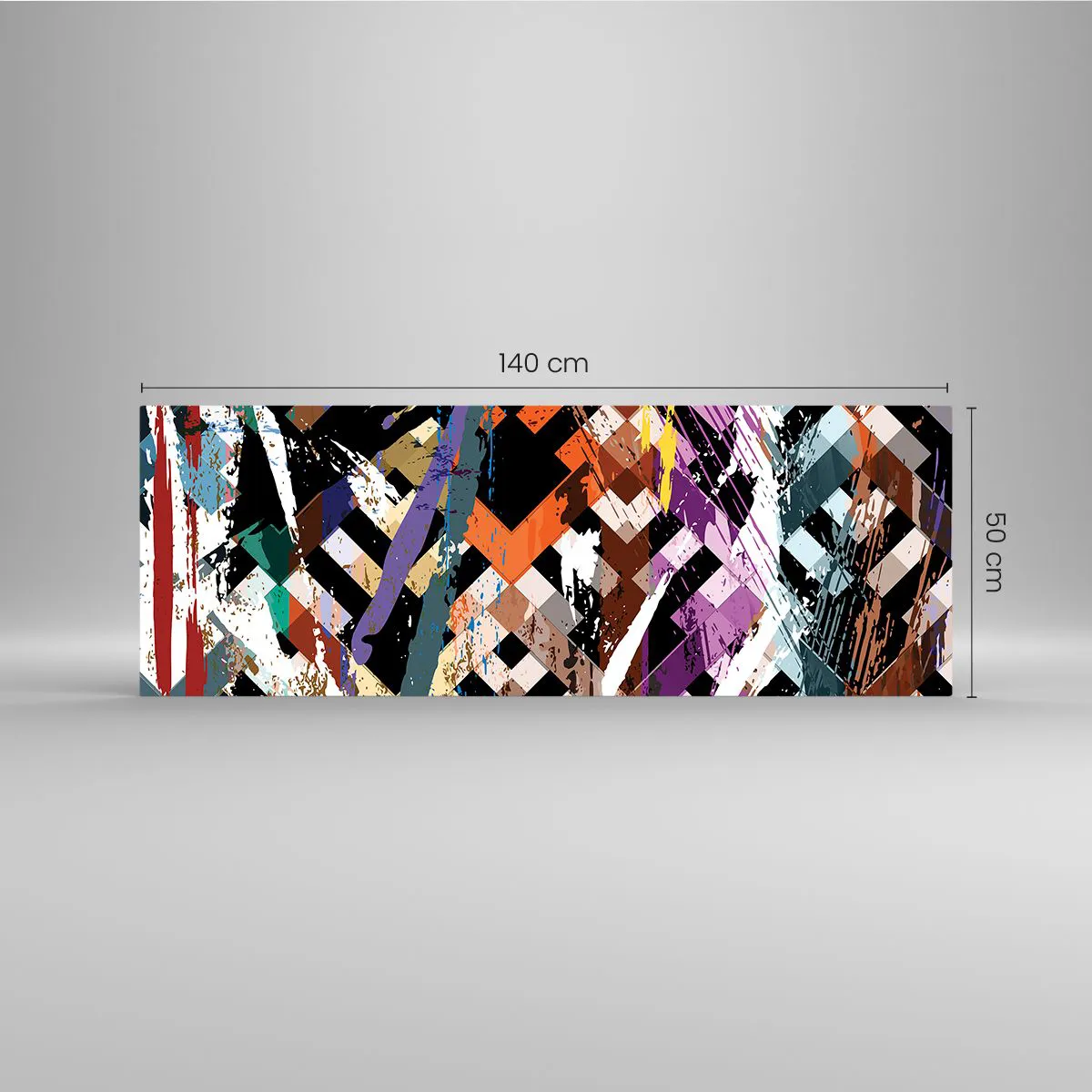 Schilderen op glas - Tot de tweede macht verheven - 140x50 cm