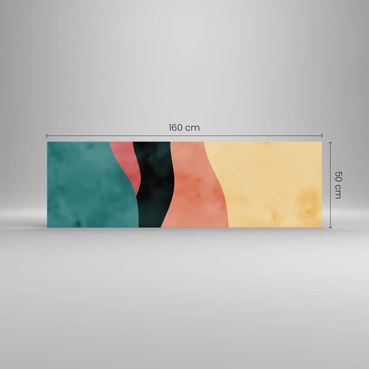 Glasbild - Bild auf glas - Abstrakte Wellen in Pastellfarben - 160x50cm - Konforme Nichtkonformität - Moderne Wanddekoration für Wohnzimmer und Schlafzimmer ARTTOR