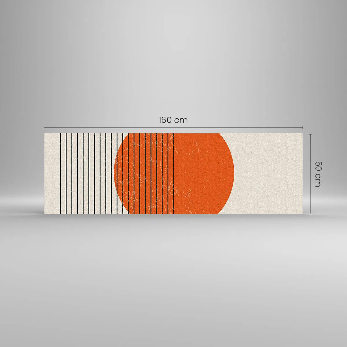 Obraz na szkle - Minimalistyczne słońce z geometrycznymi liniami - 160x50cm - Zawsze słońce - Nowoczesna dekoracja ścienna do salonu i sypialni ARTTOR