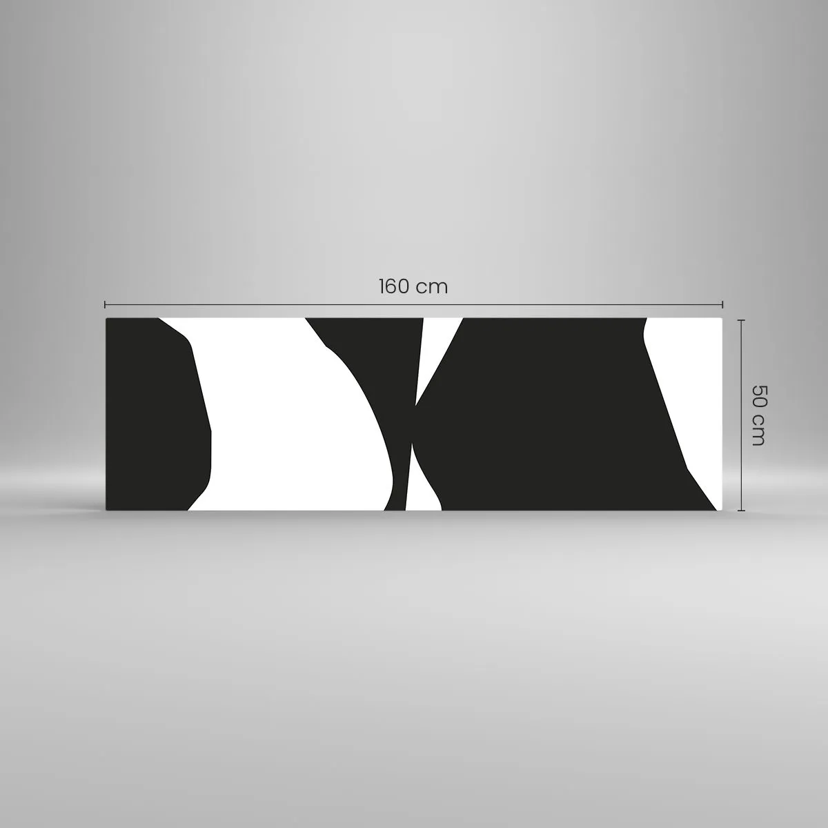 Obraz na szkle - Abstrakcyjny kontrastowy wzór w czerni i bieli - 160x50cm - Pozytyw -negatyw - Nowoczesna dekoracja ścienna do salonu i sypialni ARTTOR