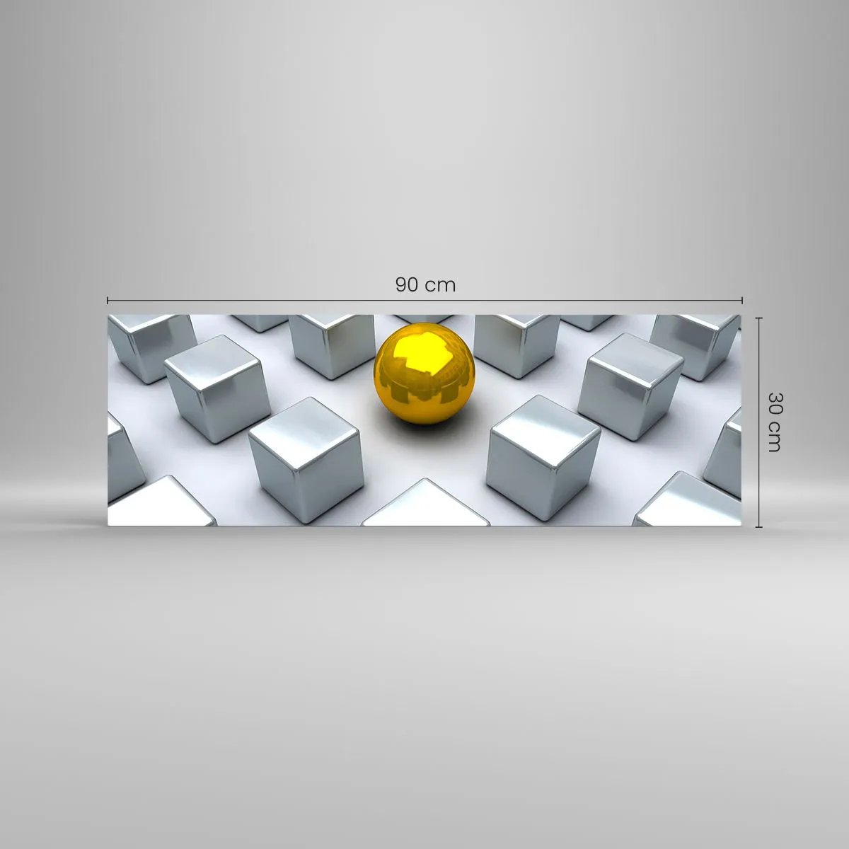 Glass picture - Why Me? Geometric Composition. - 90x30 cm