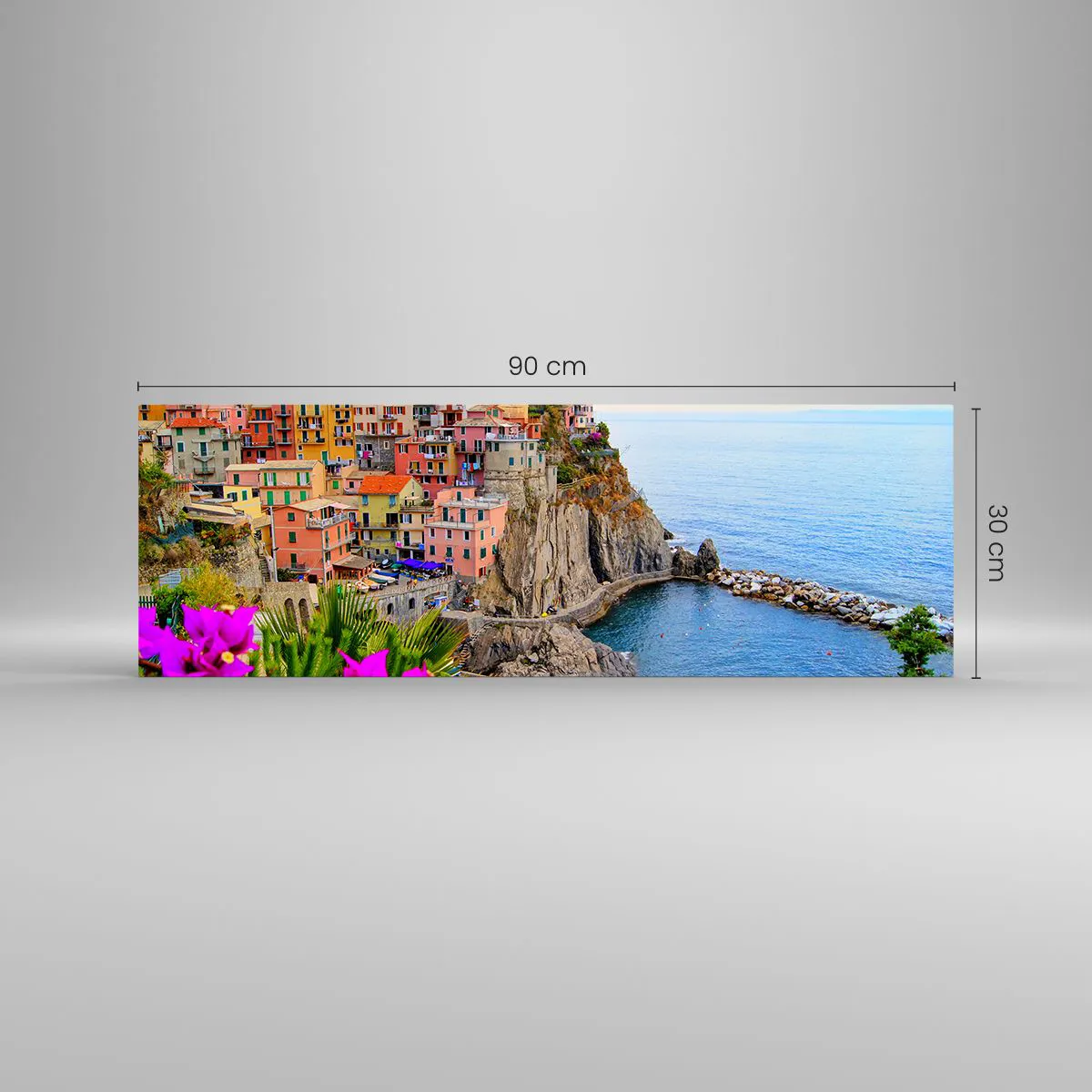 Quadro em vidro - A cidade que sorri - 90x30 cm