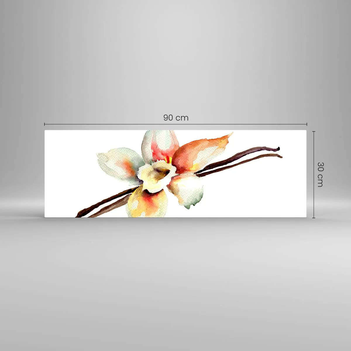 Quadro em vidro - Doçura derramada com tinta - 90x30 cm