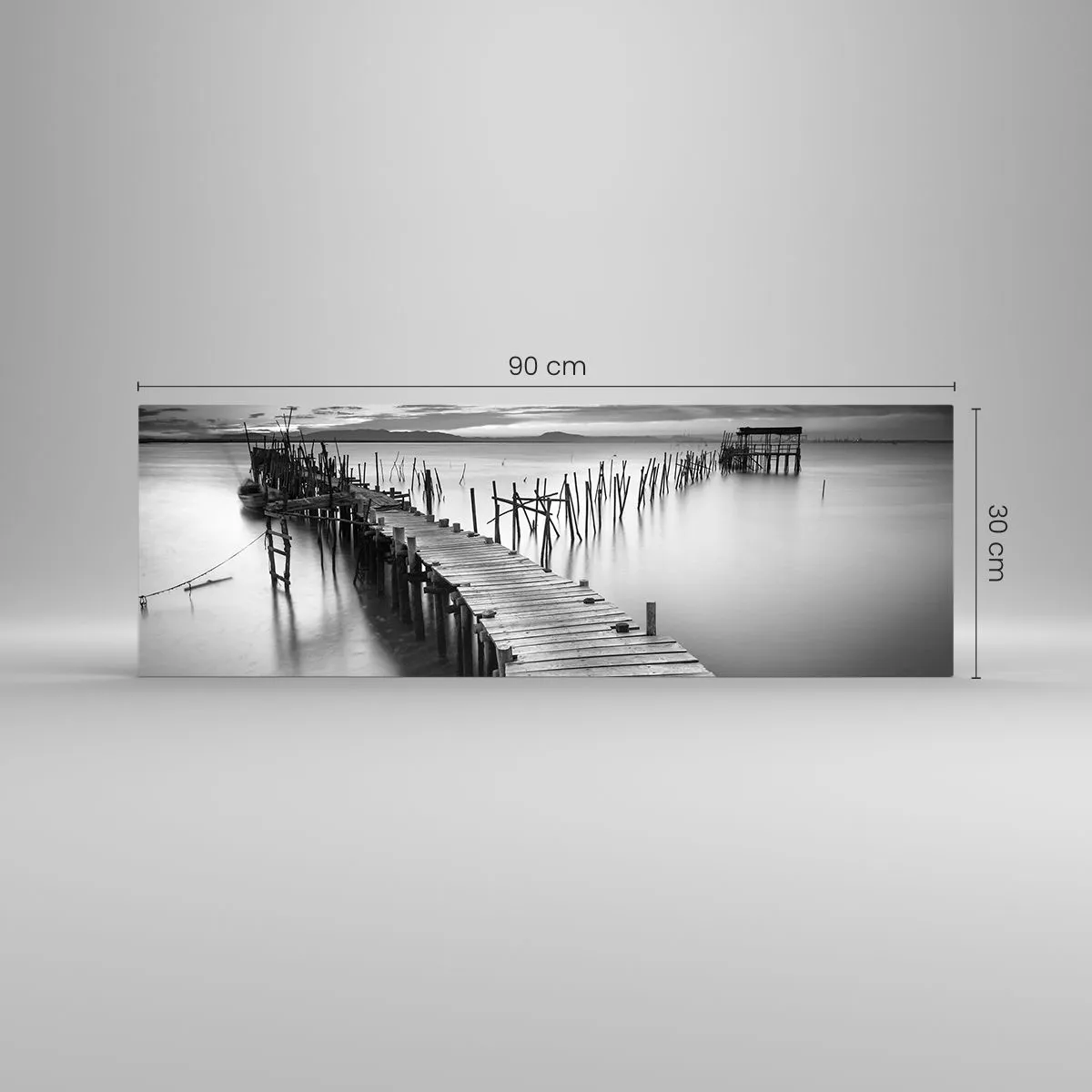 Obraz na skle - Klid zapomenutého břehu - 90x30 cm