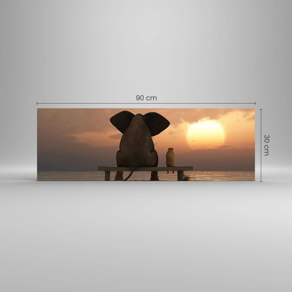 Glass picture - It Feels Good to Be Quiet Together - 90x30 cm